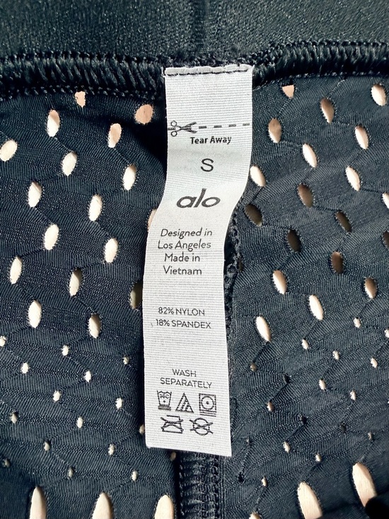 Alo Yoga Mesh High Waist Capri Leggings Black Sheer Cutout S - Picture 4 of 8